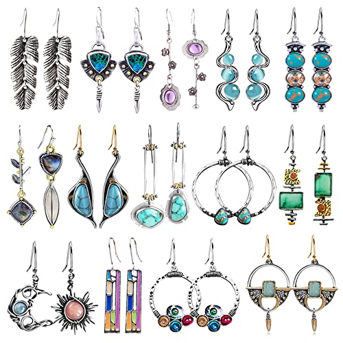 12 Pairs Drop Dangle Boho Jewelry Waterdrop Earrings Set