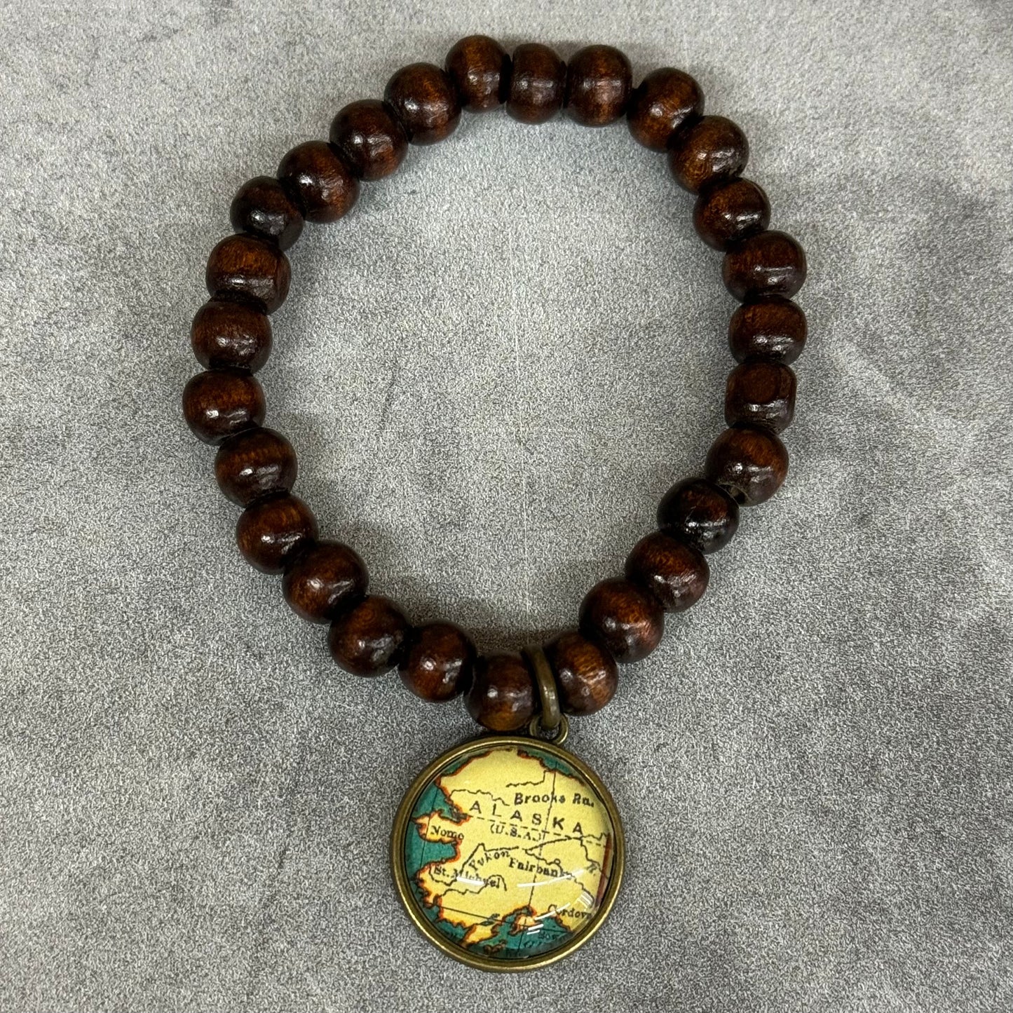 Alaska Map Beaded Bracelet