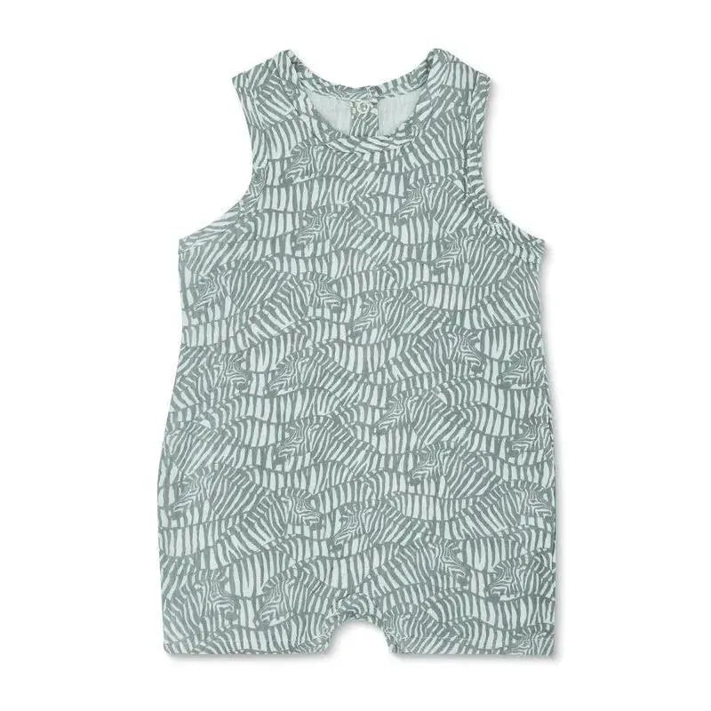Apple Park - Baby Boy Zebra Print Muslin Coverall