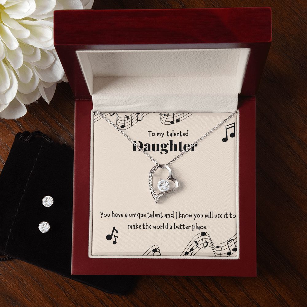 83 Forever Love Necklace and Cubic Zirconia Earring Set