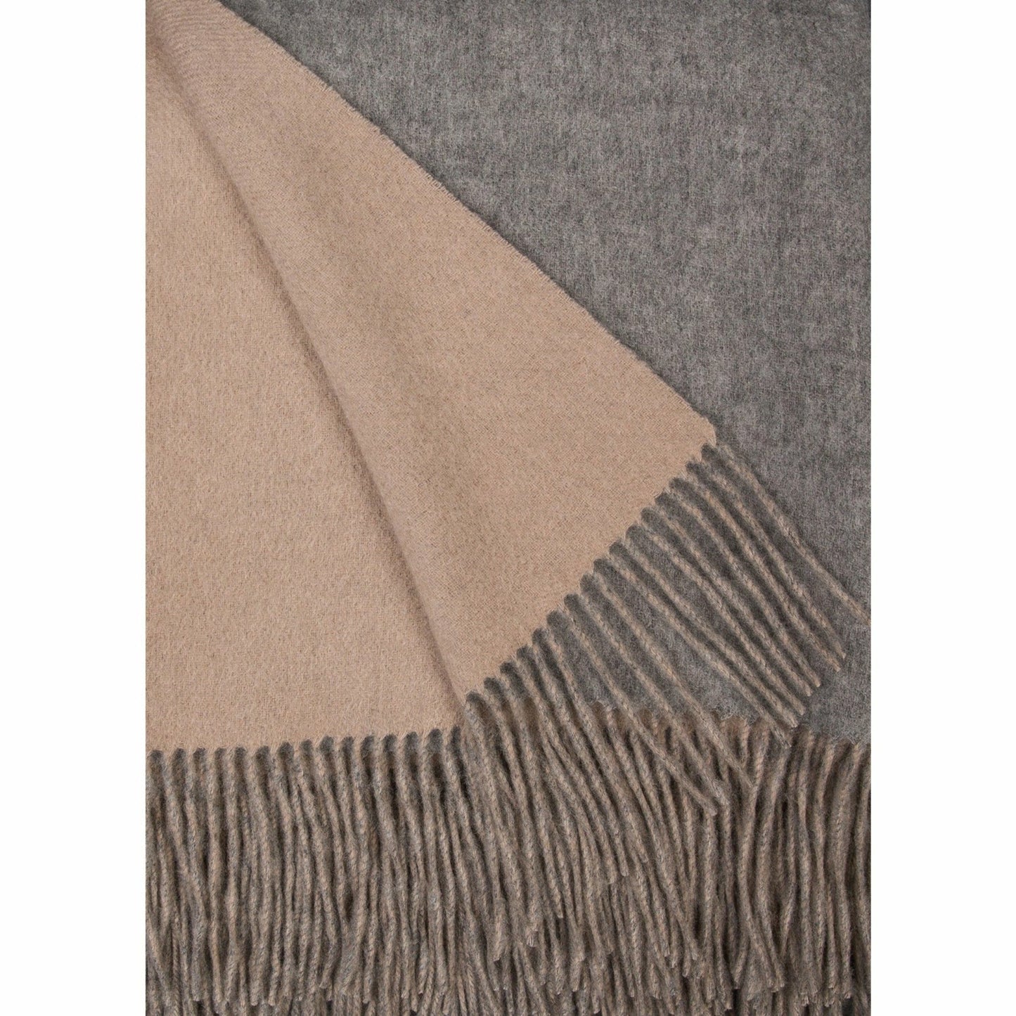 Alashan Double Faced Classic Cashmere Blend Throw Main Ash/Bisque Fine Linens