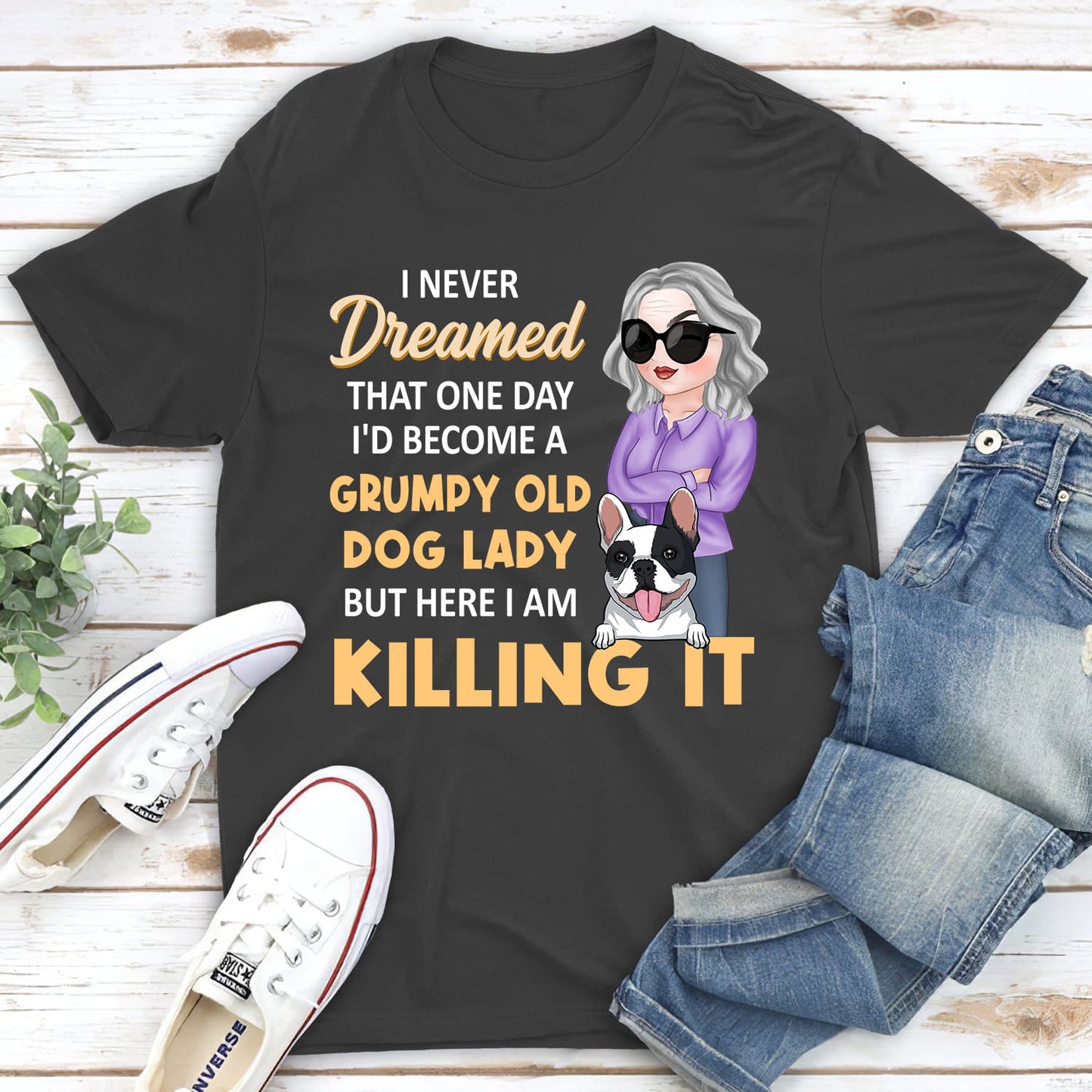 A Grumpy Dog Lady - Personalized Custom Unisex T-shirt