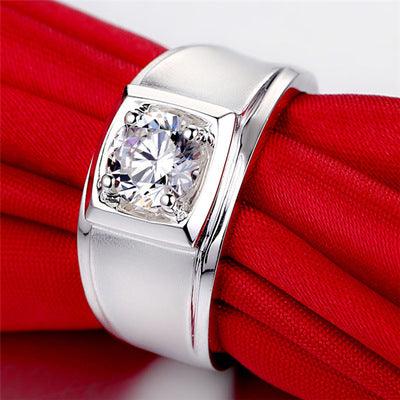 Artificial diamond men's ring - amazitshop