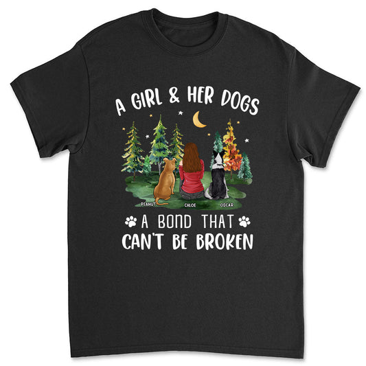 A Girl And Her Dog - Personalized Custom Unisex T-shirt