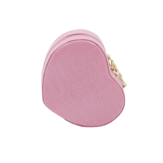 Amore Pink Leather Heart Jewelry Box
