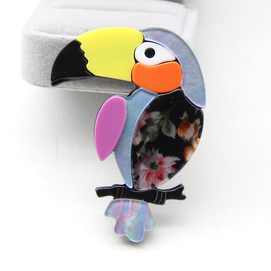 Acrylic Woodpecker Brooch Pin Bags Accessory Clothing Jewelry
