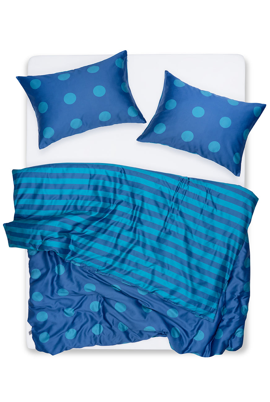 "Polka Stripe Petrol" Artist Bedding Collection by Michele Rondelli