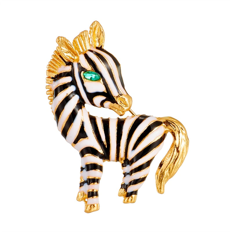 Alloy 2-Color Zebra Brooches Pins Jewelry Gifts