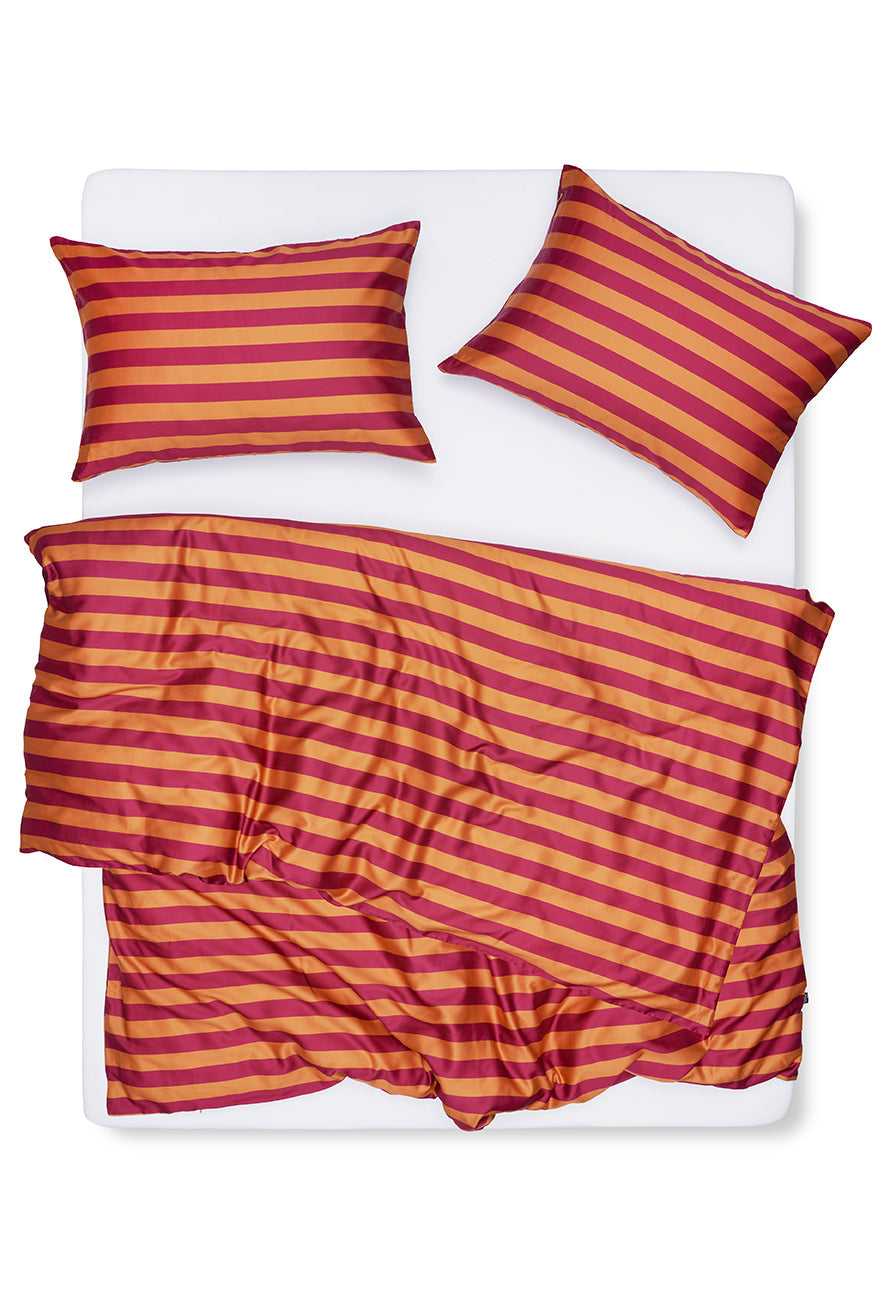 "Stripe Savvy Burnt Orange" Artist Bedding Collection by Michele Rondelli