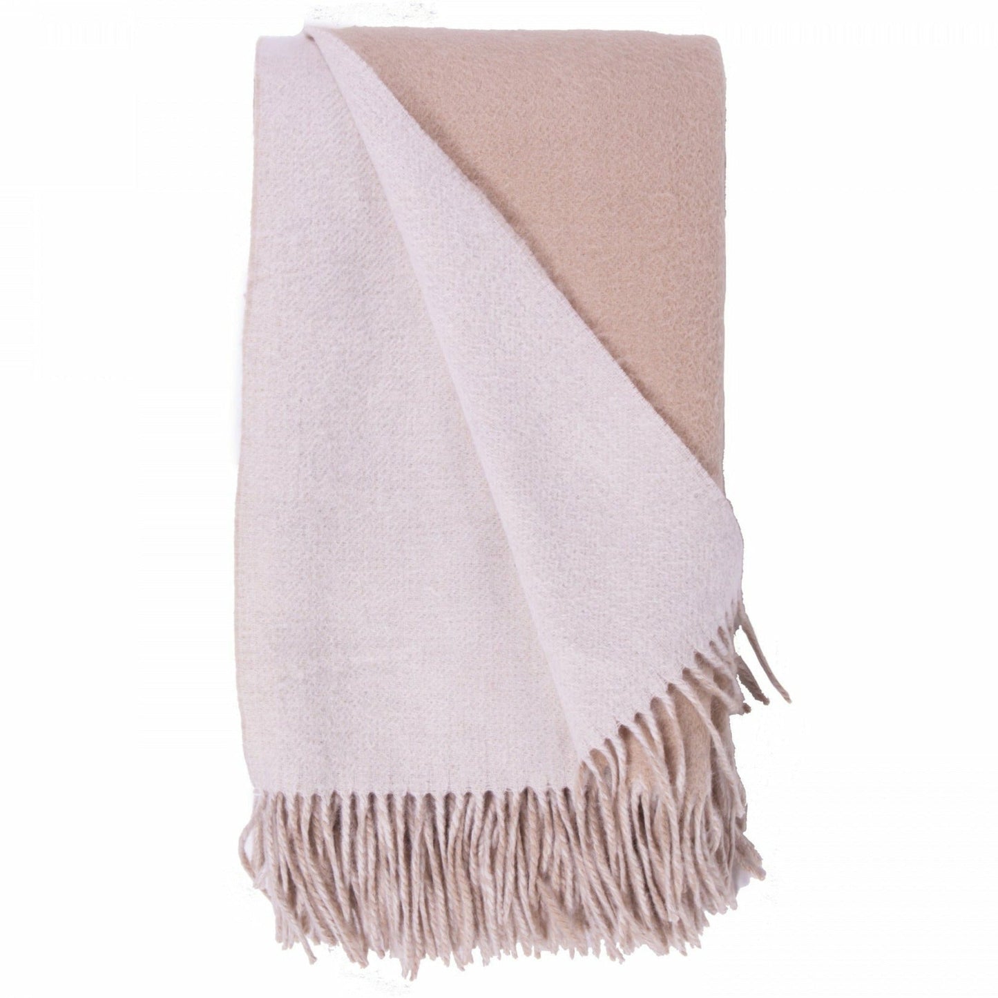 Alashan Double Faced Classic Cashmere Blend Throw Main White/Bisque Fine Linens