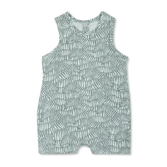 Apple Park - Baby Boy Zebra Print Muslin Coverall