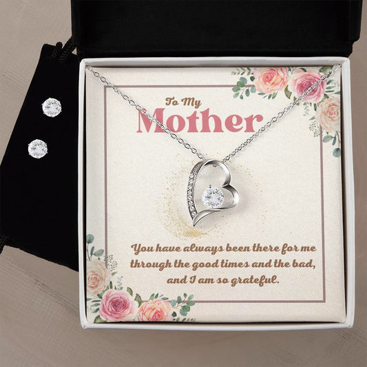 56 Forever Love Necklace and Cubic Zirconia Earring Set