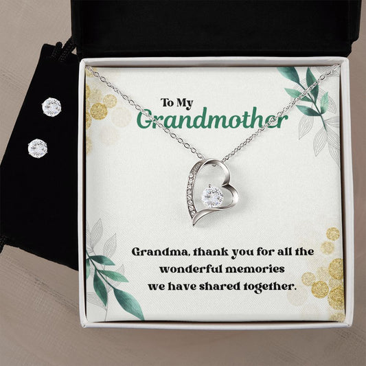 79 Forever Love Necklace and Cubic Zirconia Earring Set