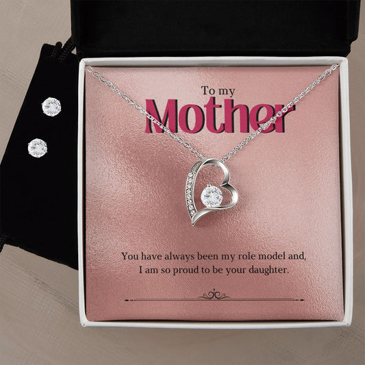 81 Forever Love Necklace and Cubic Zirconia Earring Set