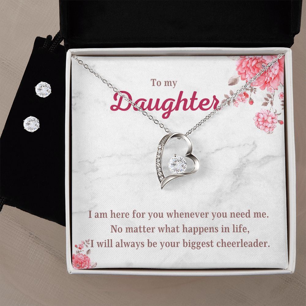 85 Forever Love Necklace and Cubic Zirconia Earring Set