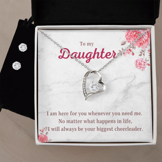 85 Forever Love Necklace and Cubic Zirconia Earring Set