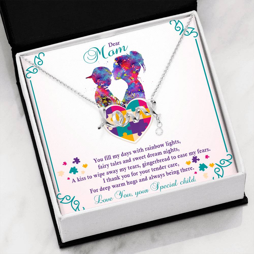 Autism - Scripted Love Pendant Necklace