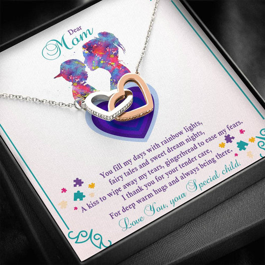 Autism - Interlocking Hearts Pendant Necklace