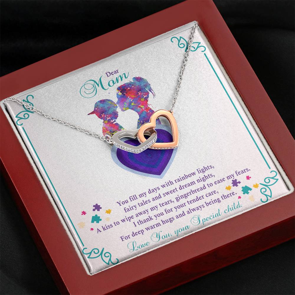 Autism - Interlocking Hearts Pendant Necklace