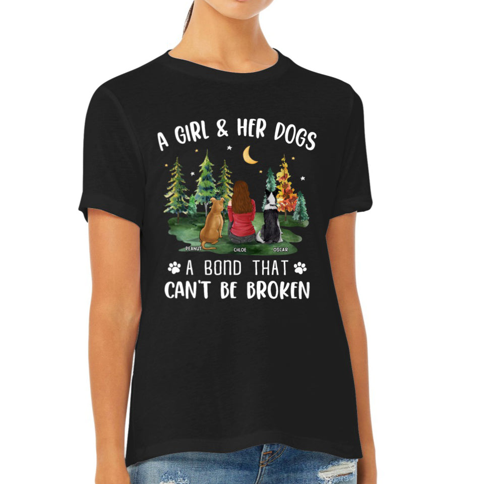 A Girl And Her Dog - Personalized Custom Unisex T-shirt