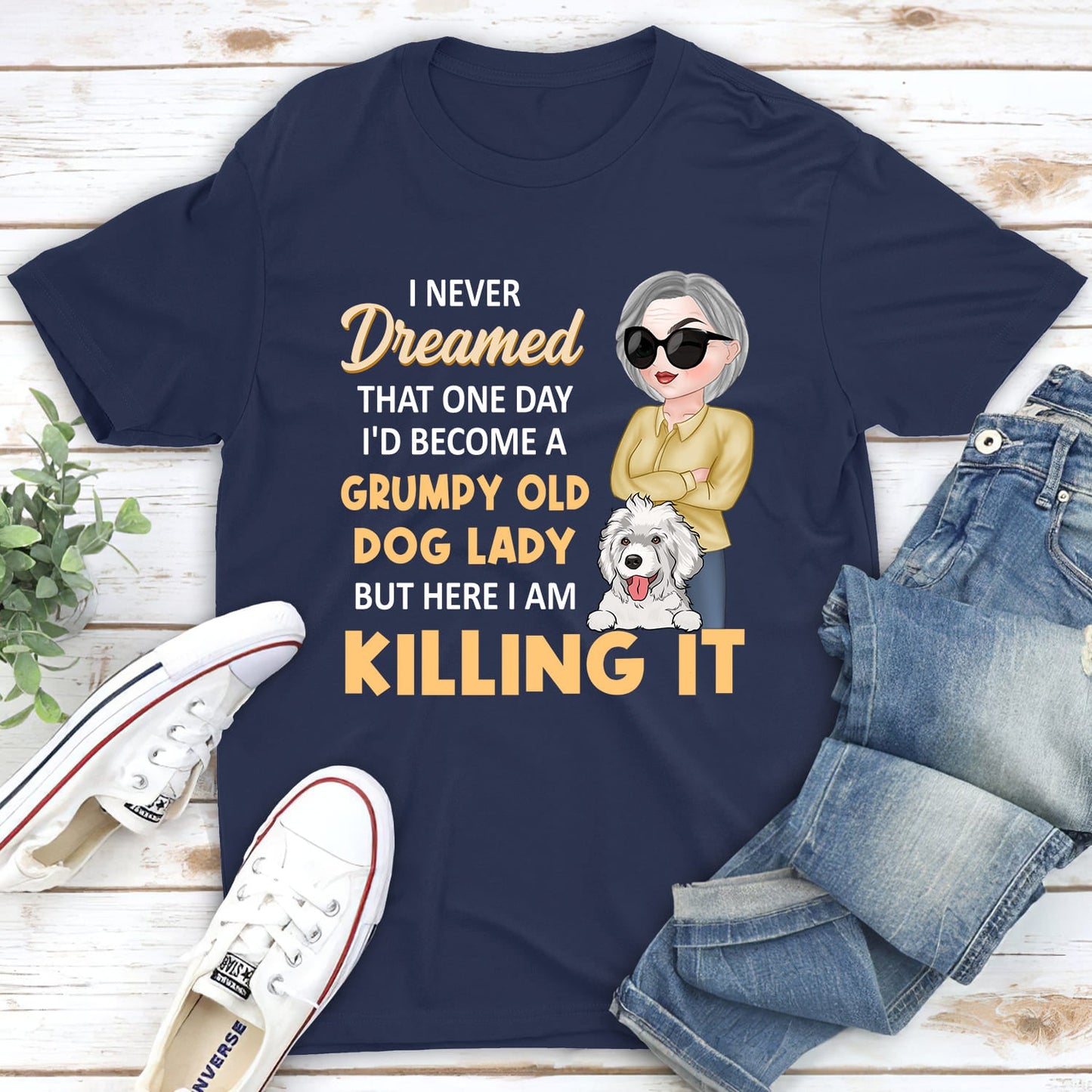 A Grumpy Dog Lady - Personalized Custom Unisex T-shirt