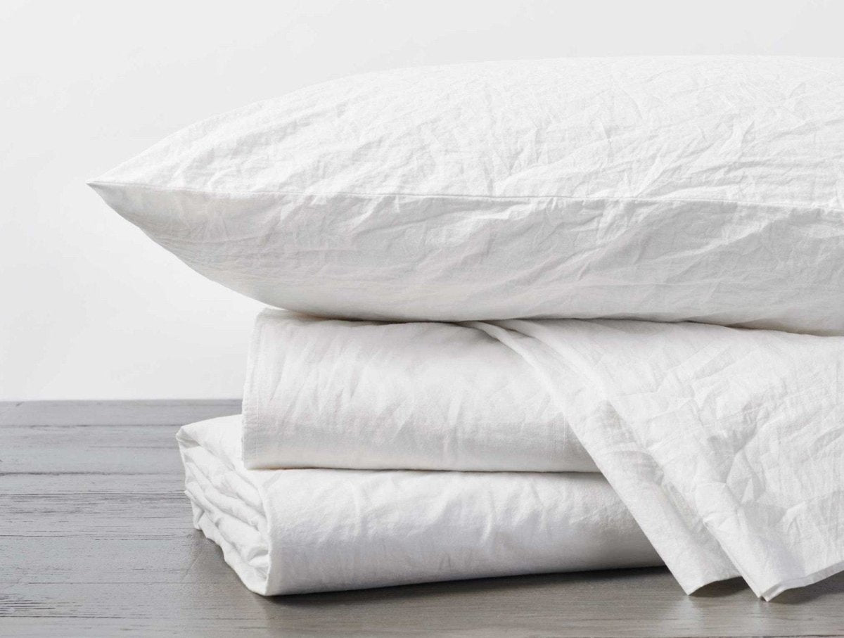 Alpine White Organic Crinkled Percale Sheet Sets by Coyuchi | Fig Linens
